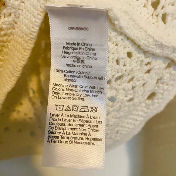 Madewell Crochet Polo Sweater Bright Ivory White XXS NWT - Picture 7 of 7